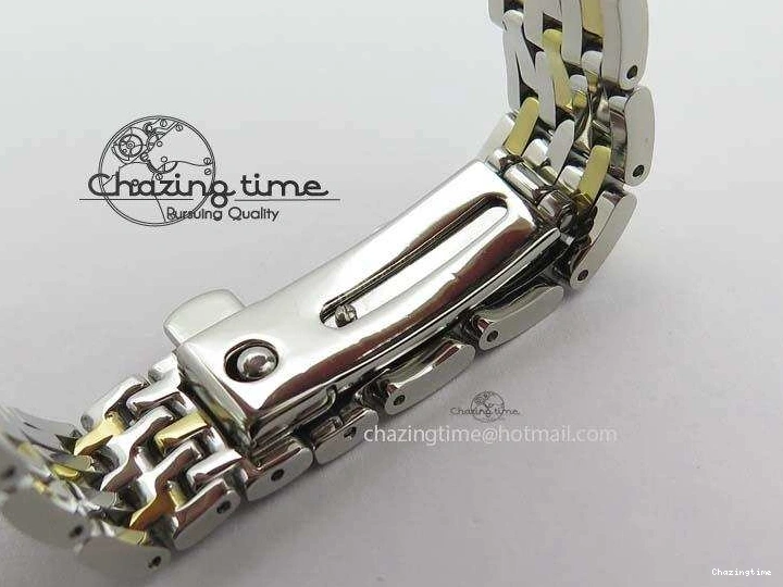 0111 De Ville 27mm SS YG Ladies MK 1:1 Best Edition White MOP Dial On SS Bracelet Ronda Quartz Sophisticated 8192